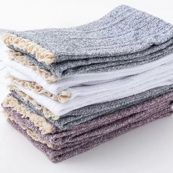 ✨Heather Gray Thigh High Socks W/ Lace✨ - Picture 2 of 5